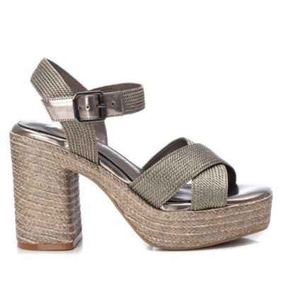 Women's Heeled Jute Platform Sandals By XTI