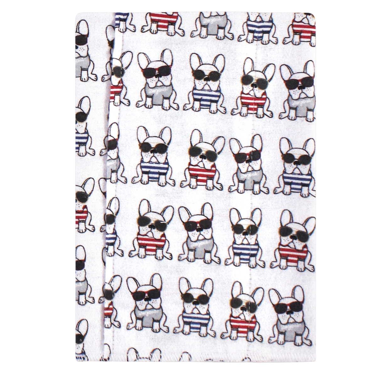 Hudson Baby Infant Boy Cotton Flannel Burp Cloths and Receiving Blankets, 14-Piece, One French dog