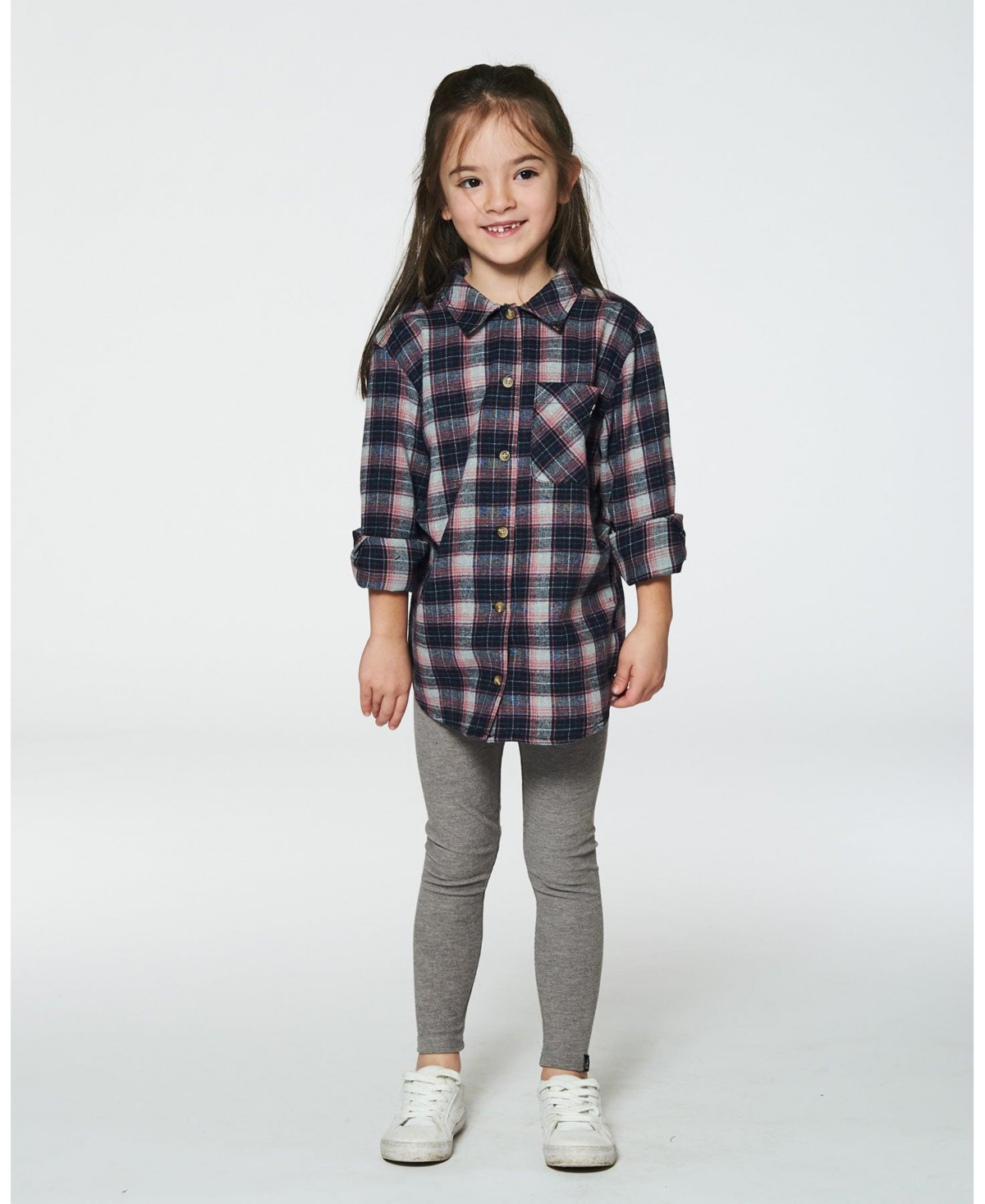 Deux par Deux Big Girls Super Soft Rib Leggings- Grey mix