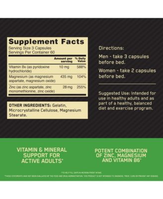 Zinc Magnesium Aspartate Vitamin Capsules, 180 Capsules, 60 Servings