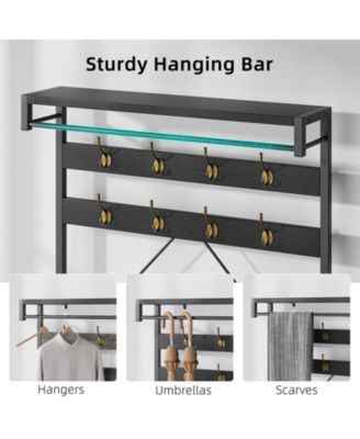 Hallway coat rack shoe bench