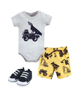 Breathable Cotton Coordinated Bodysuit, Shorts, and Shoe Outfit
