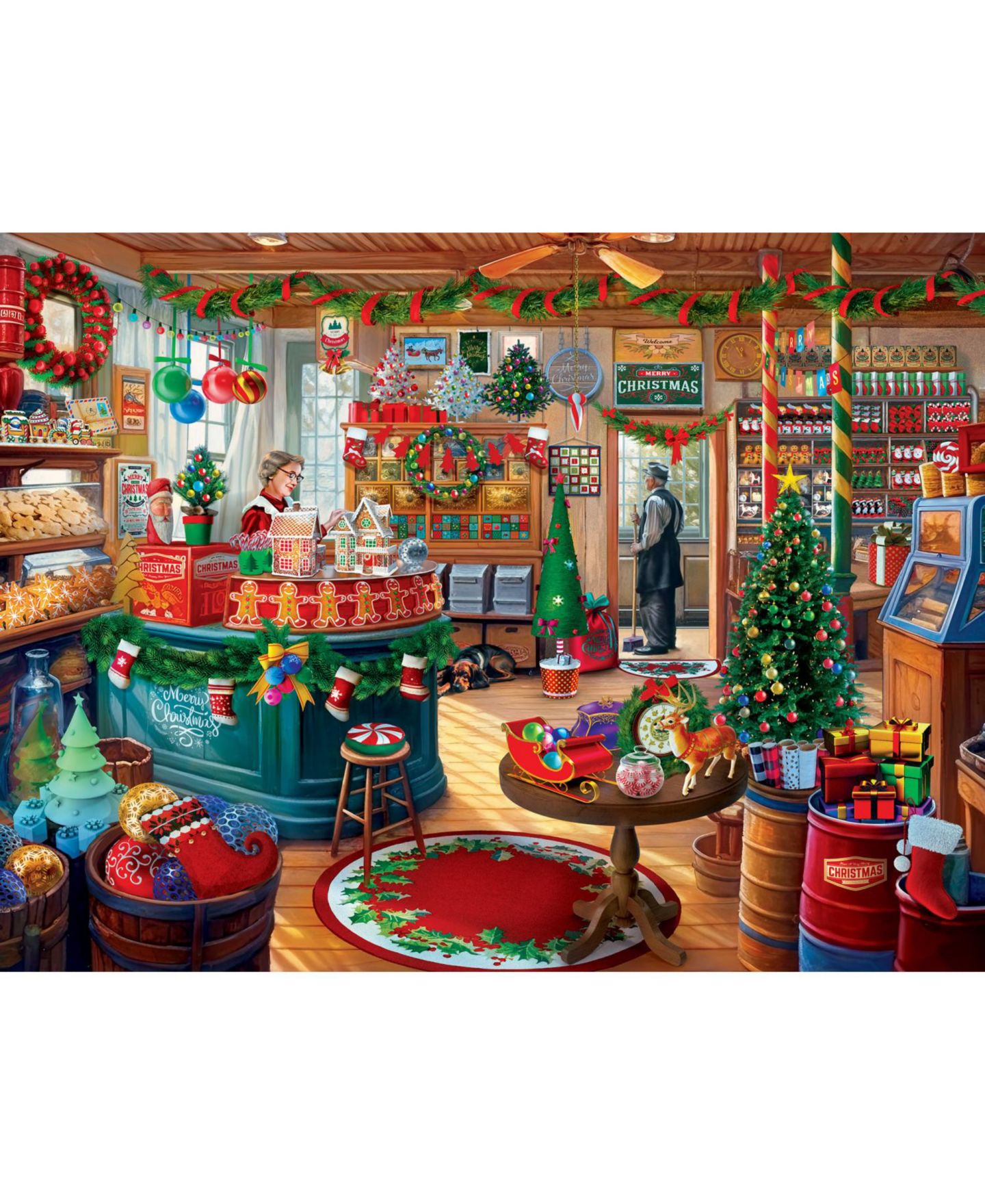 Детский пазл MasterPieces Puzzles Mistletoe Market 300 Piece EZ Grip Jigsaw Puzzle, Ages 12+ — фото 3