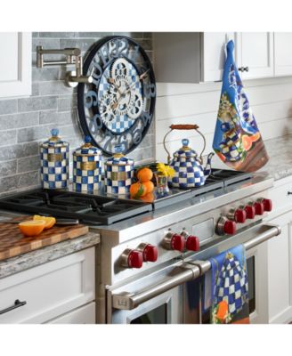 Royal Check Large Enameled Canister