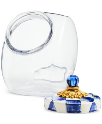 Glass Cookie Jar with Royal Check Lid