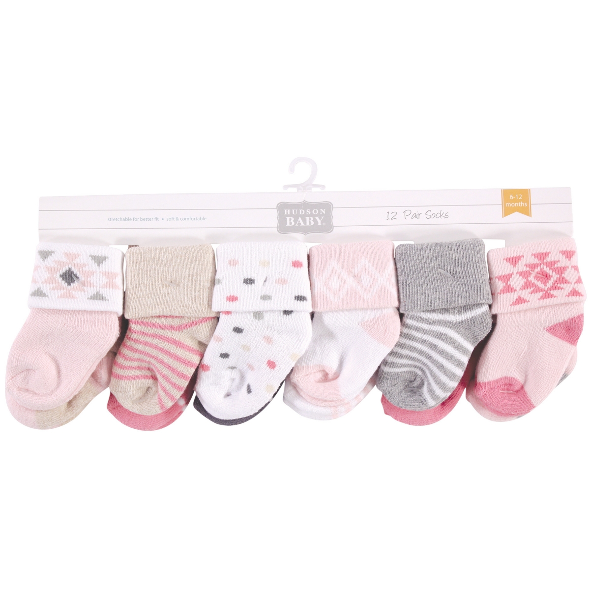 Hudson Baby Baby Girls Cotton Rich Newborn and Terry Socks Woodland, 0-3 Months