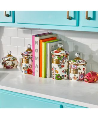 White Flower Market Small Canister