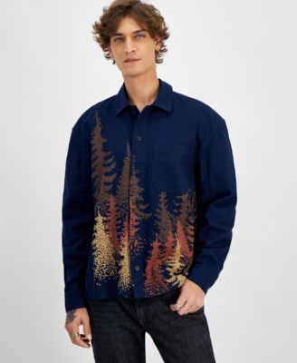 Sun + Stone - Men's Milas Scenic Jacquard Overshirt, Created for Macy's