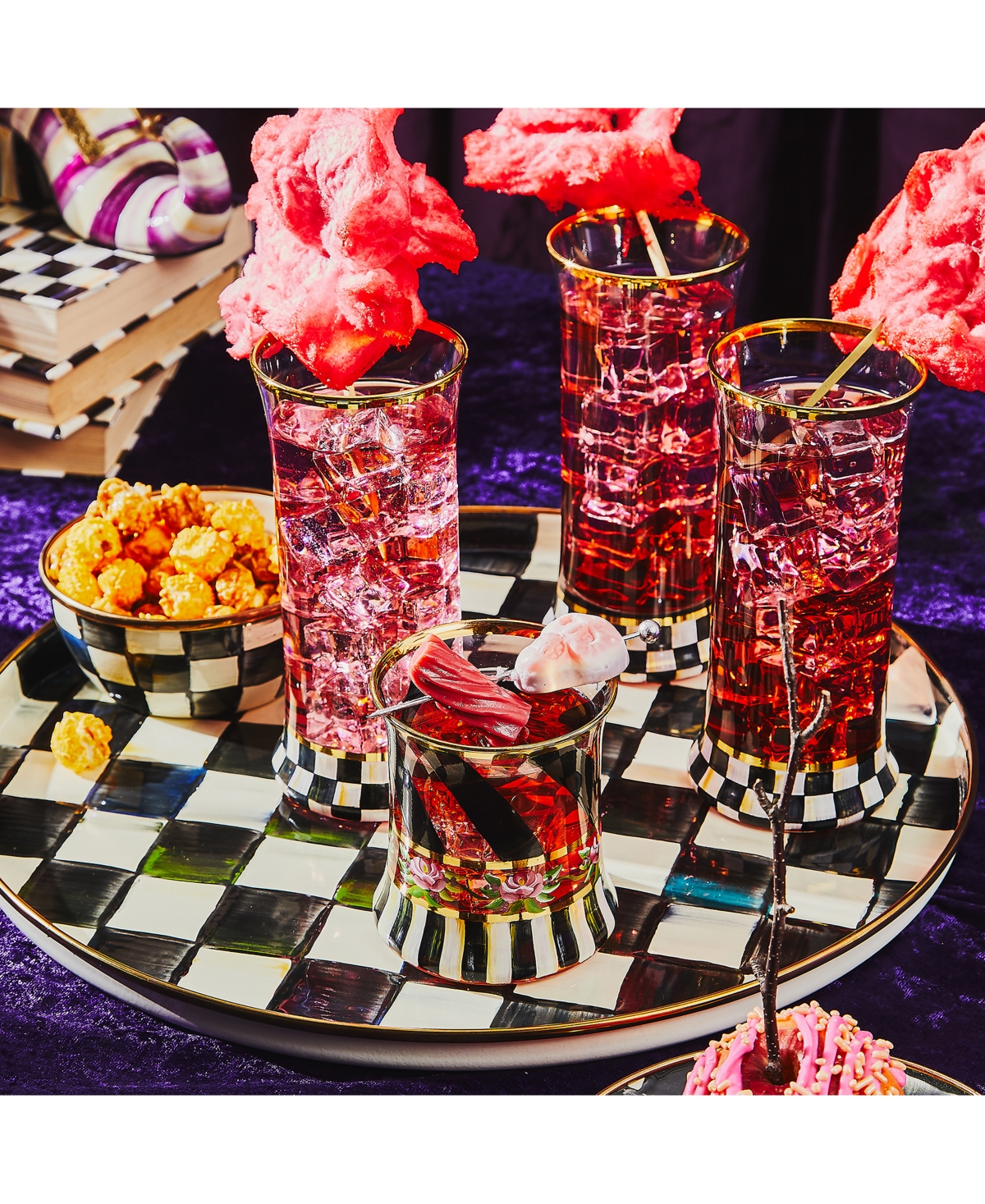 Mackenzie-childs Mackenzie Childs Courtly Check Set Of 2 Highball Glasses In No Color