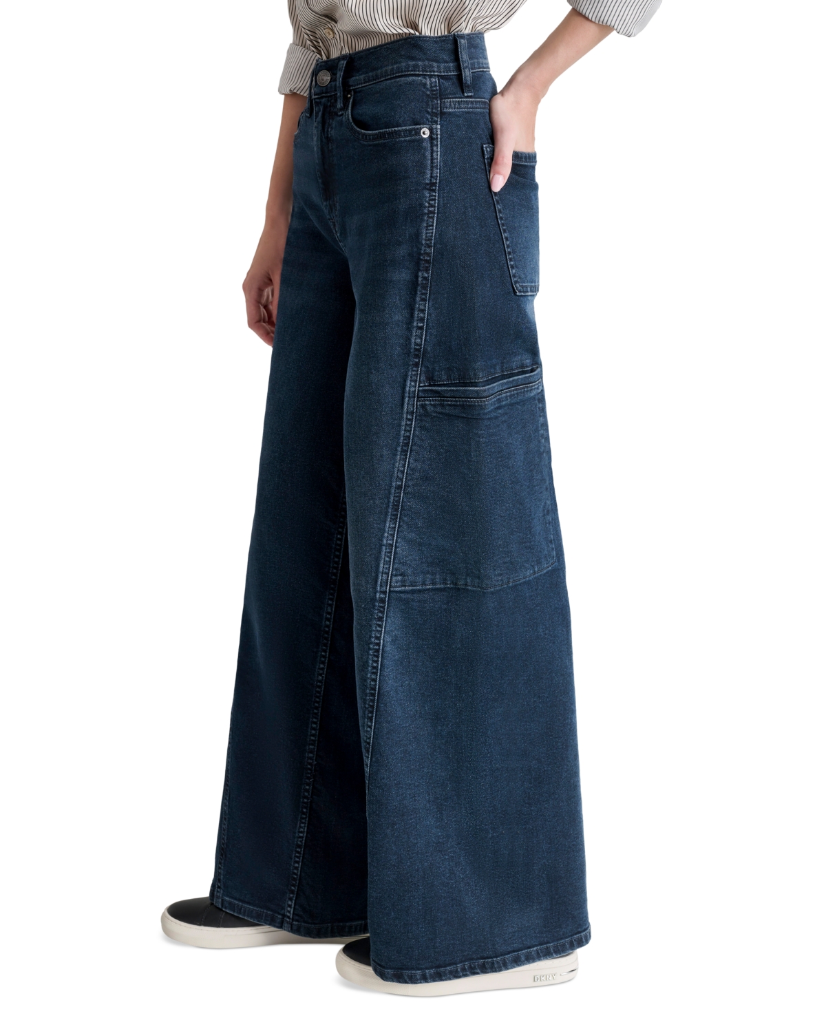 Dkny Jeans Women's High-Rise Wide-Leg Cargo Jeans