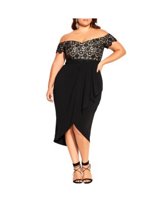 CITY CHIC Plus Size Lace Glamour Dress - Macy's