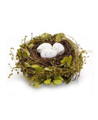 Natural Twig Bird Nest With Speckled Egg Accent (Set of 4)