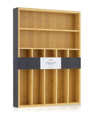 Bamboo 7 Slot Drawer Organizer for Kitchen Utensils