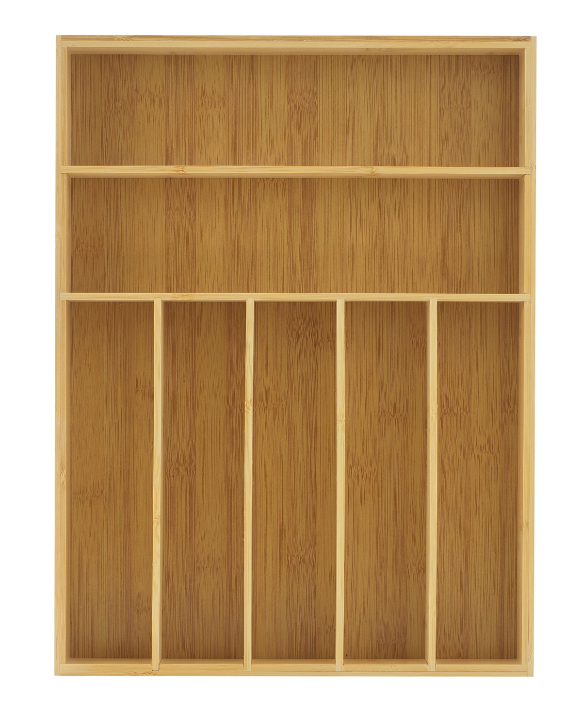 Joyjolt Bamboo 7 Slot Drawer Organizer For Kitchen Utensils In Brown