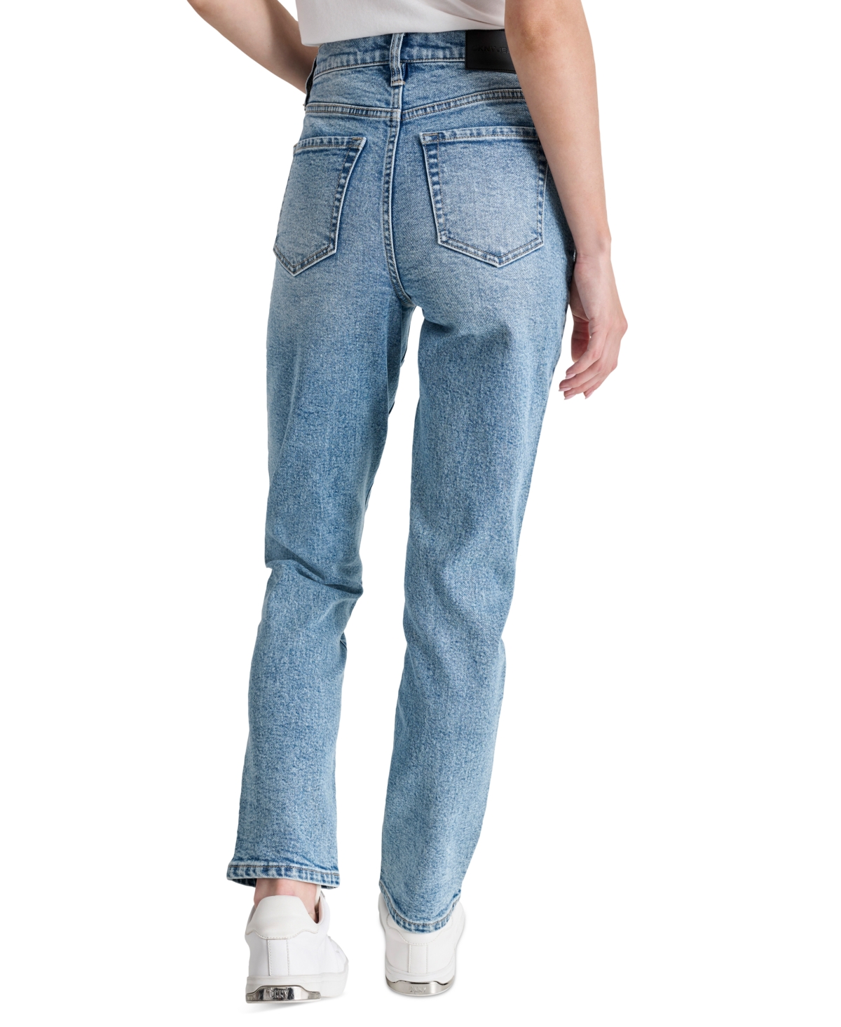 Dkny Jeans Women's High-Rise Logo Embellished Slim Straight Jeans