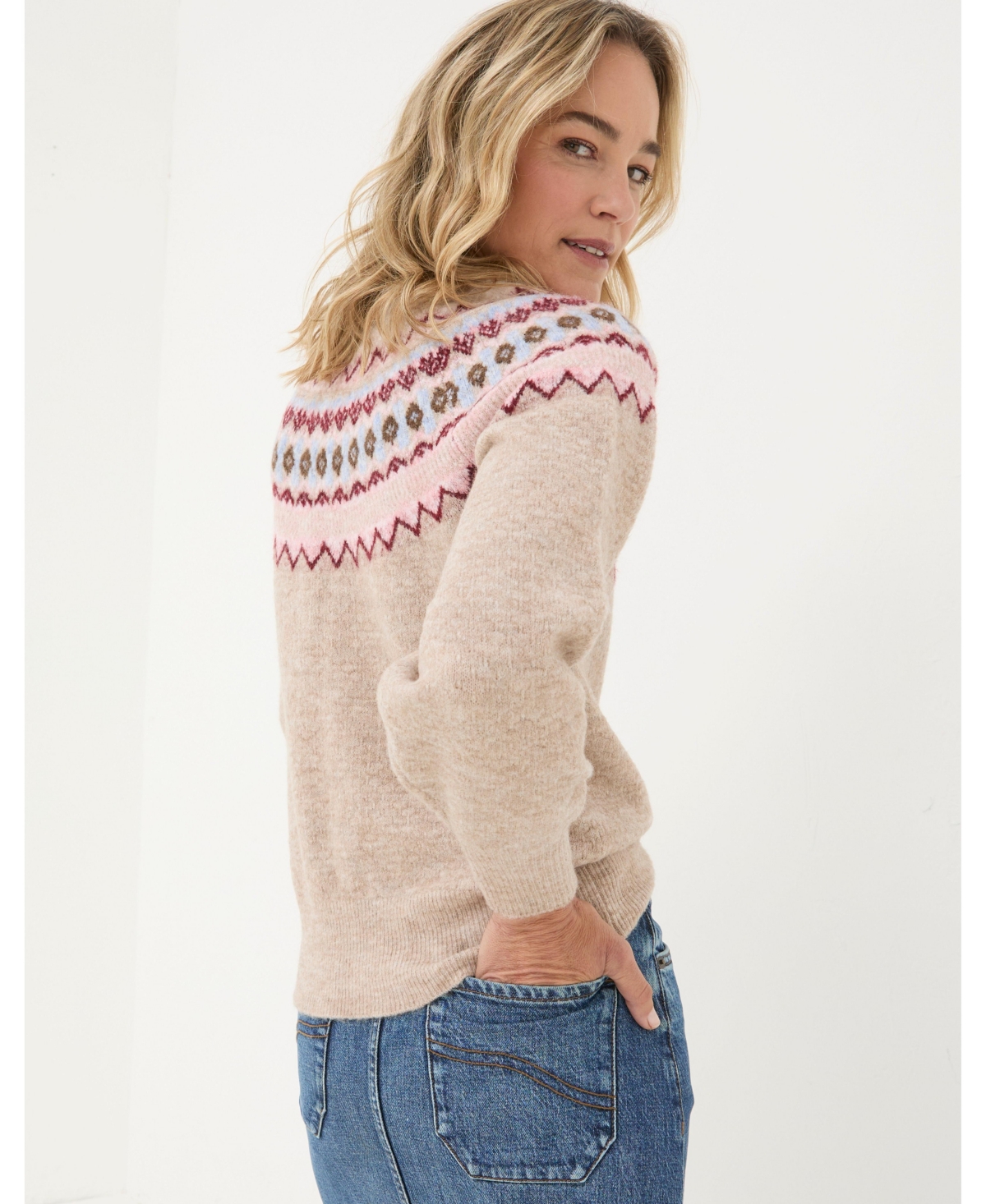 FatFace Women's Wild Fairisle Yoke Sweater