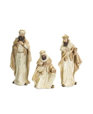 Nativity Wisemen Figurines With Gold Accents (Set of 3)