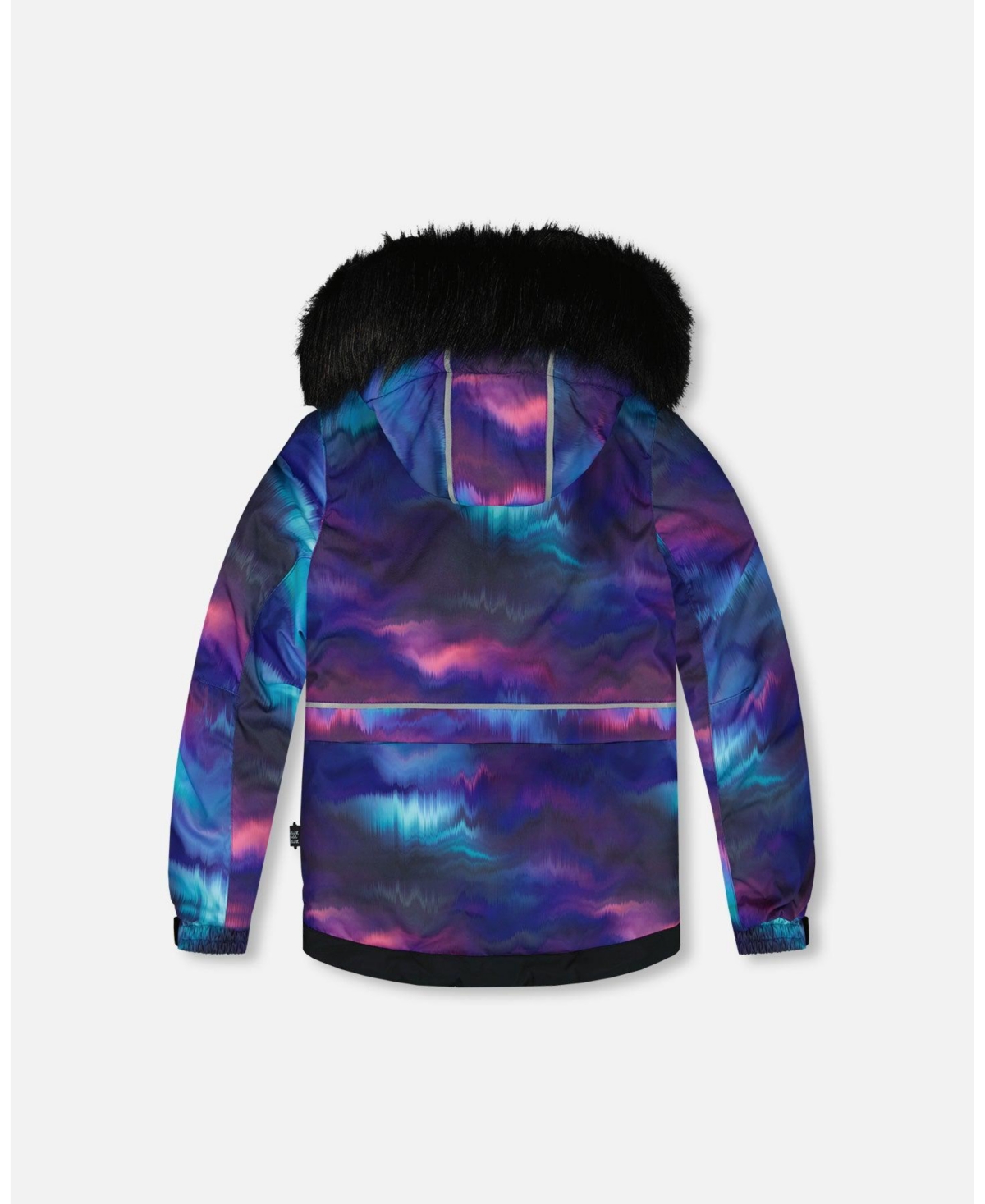 Deux par Deux Big Girls Two Piece Snowsuit Printed Aurora Borealis And Purple - Printed aurora borealis and purple