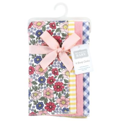 Girls Cotton Poly Flannel Burp Cloths Multipack