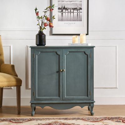 Farmhouse Pallantium 34" Tall 2-door Accent Cabinet with Adjustable Legs