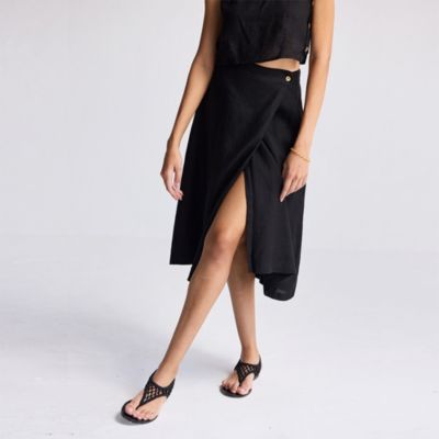 Women's Overlap Midi Skirt