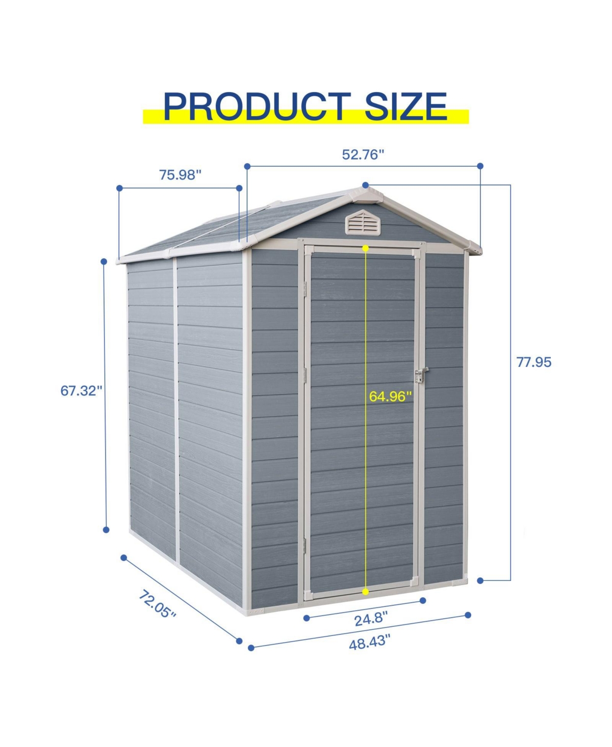 Mondawe Resin Outdoor Storage Shed Kit-Perfect to Store Patio Furniture- Grey