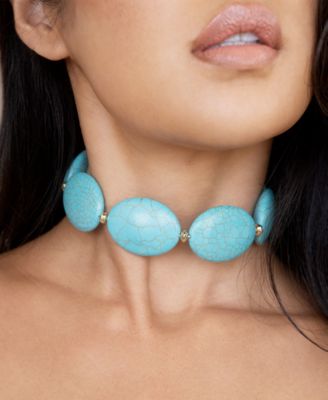 Oval Turquoise Stones Statement Choker