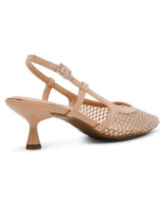 Women's Thia Rhinestone Mesh Slingback Pumps