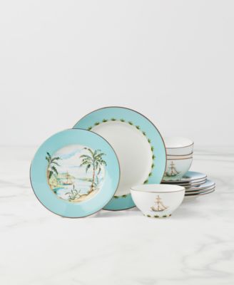 British Colonial Tradewind 12-Pc. Dinnerware Set, Service for 4