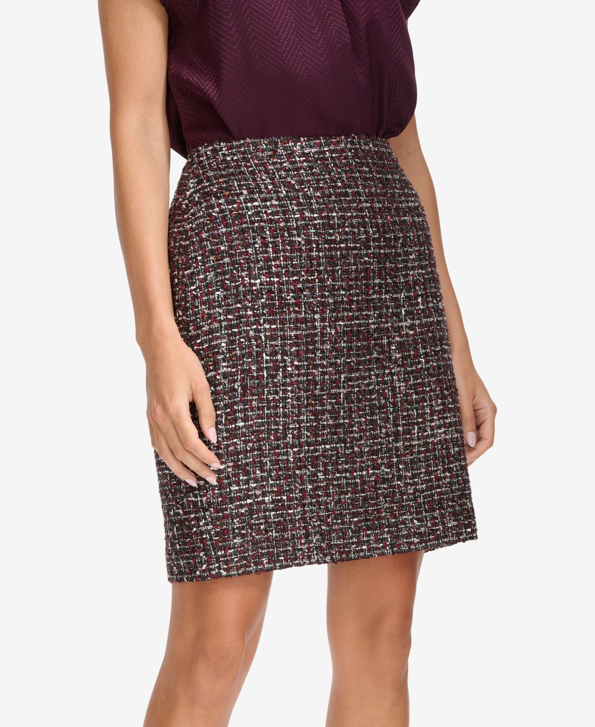 Calvin Klein Petite Tweed A-Line Skirt