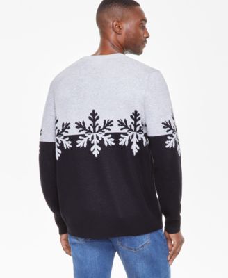 Holiday Lane Men's Snowflake Crewneck Sweater, Created for Macy's