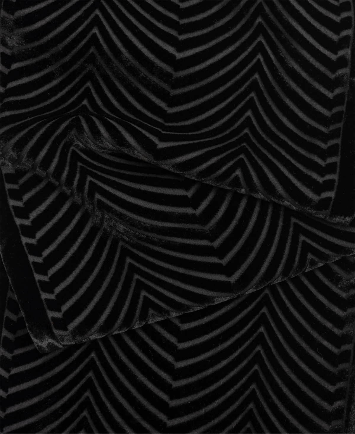 Ralph Lauren Velvet Burnout Logo Oblong Wrap In Black
