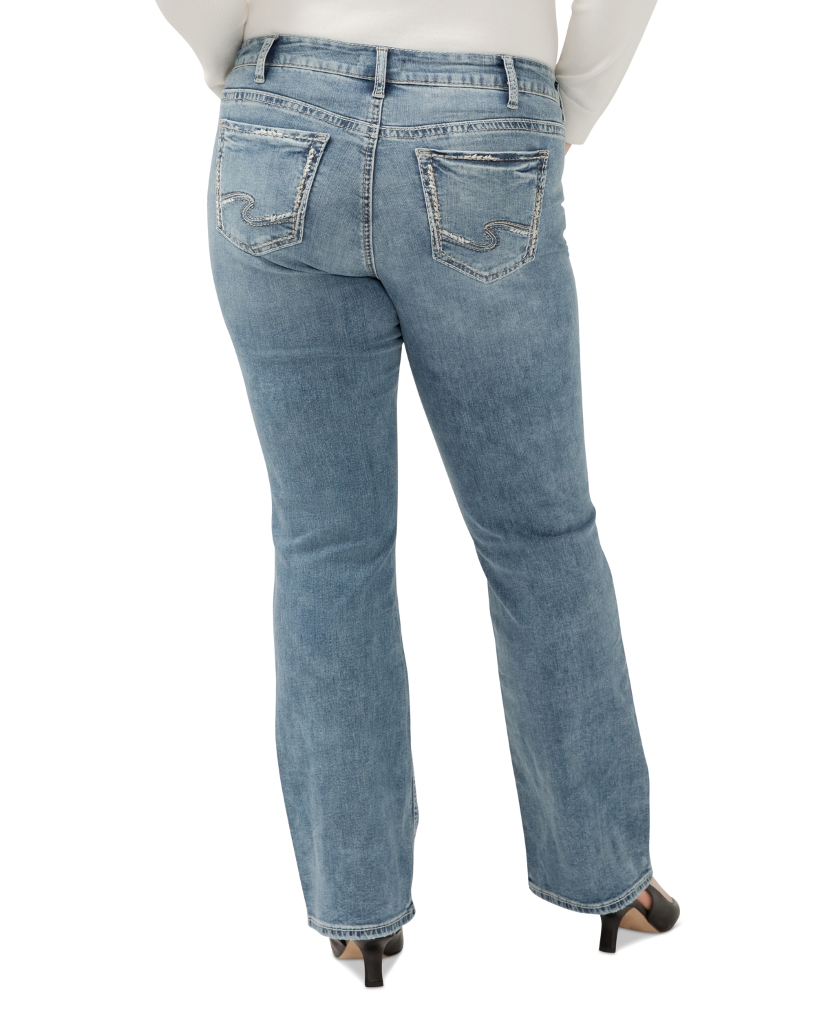 Shop Silver Jeans Co. Women's Plus Size Suki Mid Rise Curvy Fit Slim Bootcut Jeans In Indigo