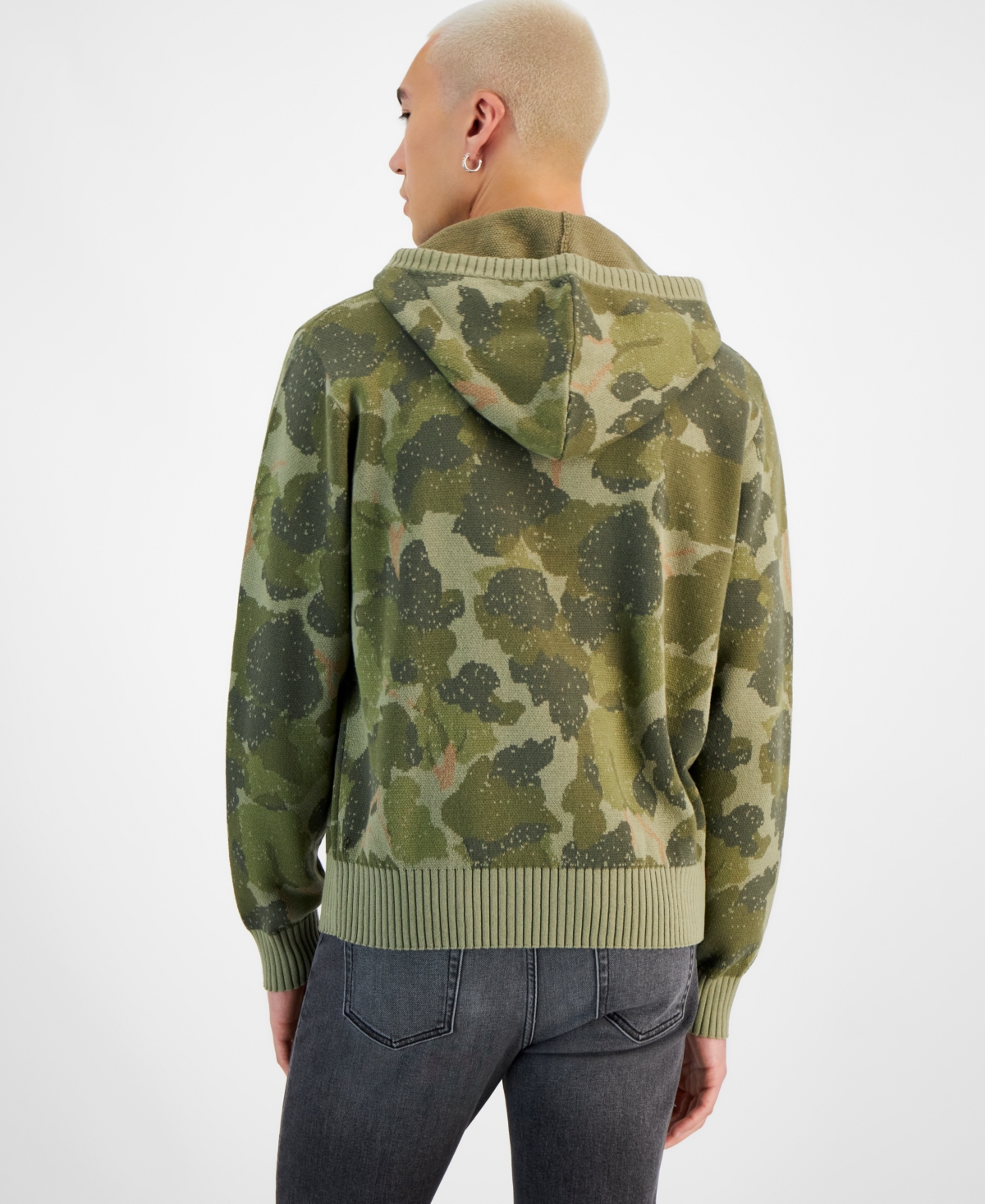 Sun + Stone Men's Connor Camo Hooded Sweater, Created for Macy's