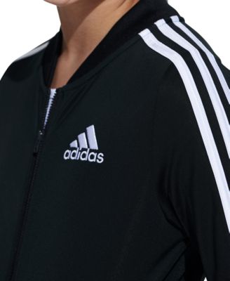 Big Girls Zip Front Tricot Bomber Jacket