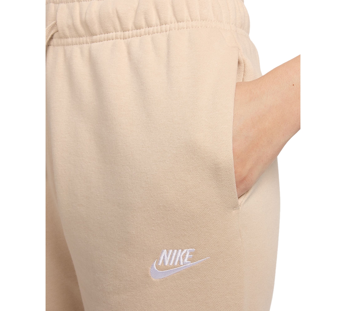 Nike Women's Sportswear Club Fleece Mid-Rise Joggers -white