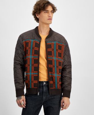 Sun + Stone - Men's Plaid Mixed-Media Jacket