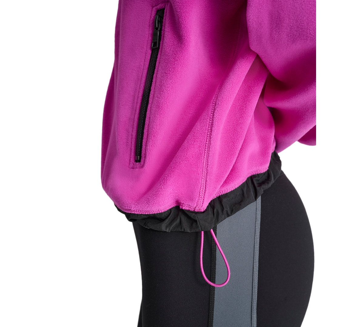 Dkny Women's Mock Neck Full Zip Jacket with Woven Piecing