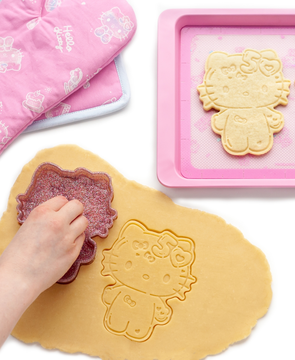 Handstand Kitchen Hello Kitty 50th Anniversary Cookie Stamp And Cutter Set In No Color