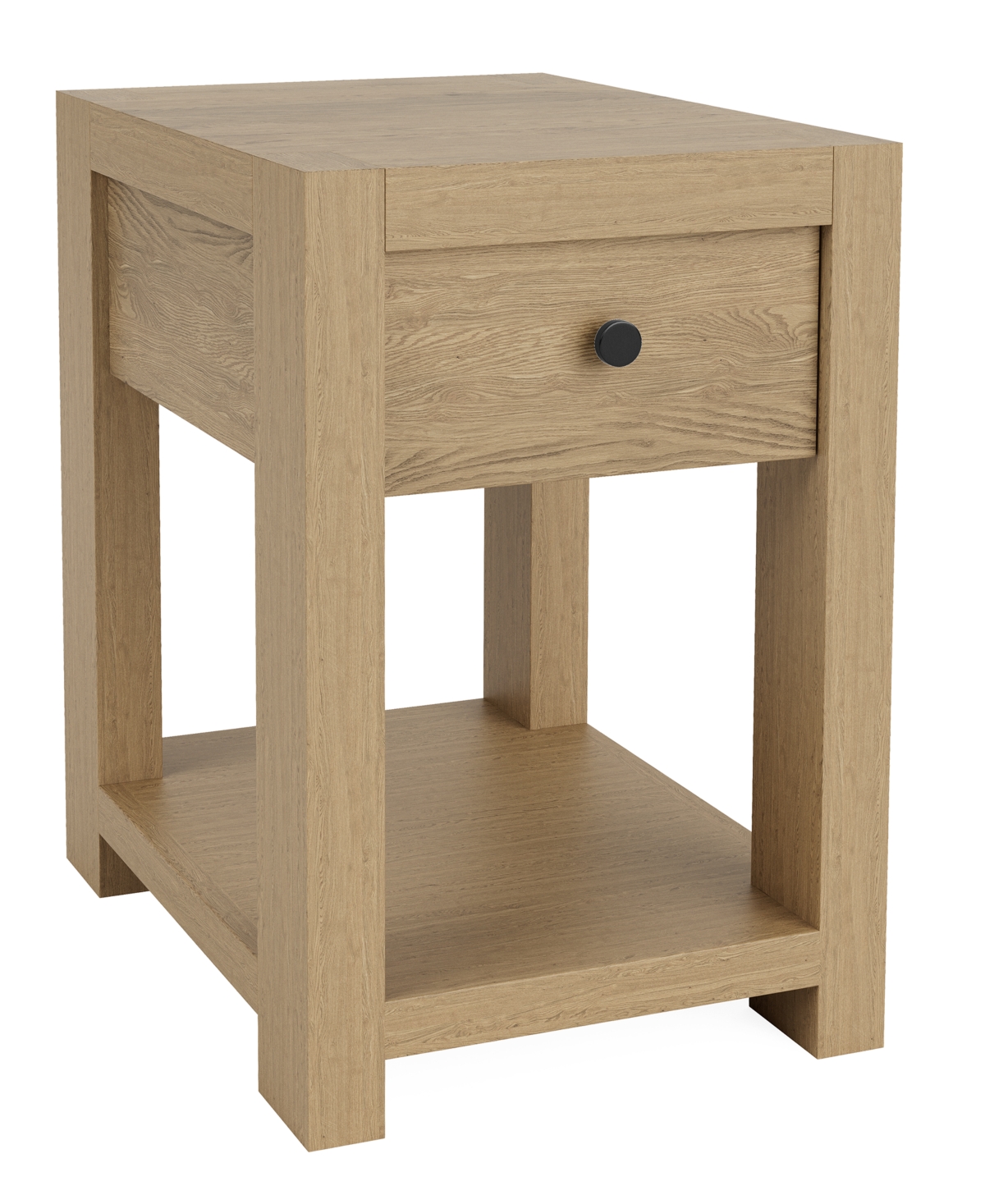 Macy's Furniture Davie 16" Wood Chairside Table In Pale Oak