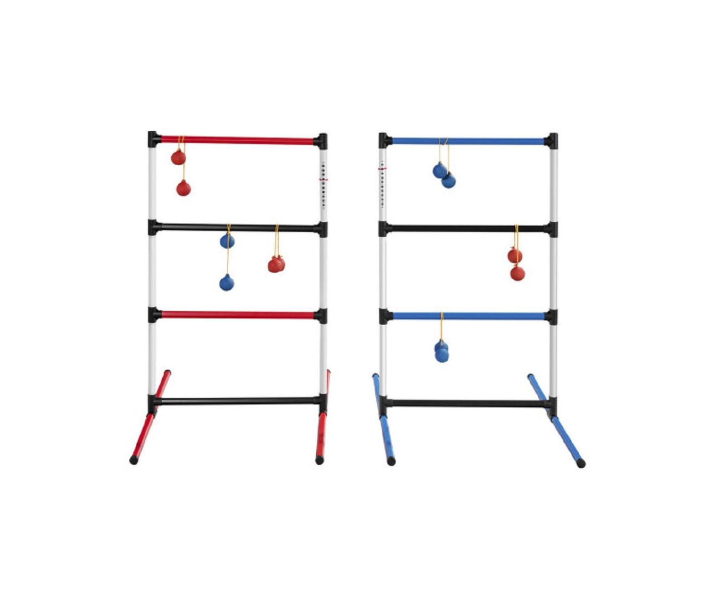 Детские игрушки Slickblue Ladder Ball Toss Game Set, Portable Indoor-Outdoor, For 2–4 Players, Ages 5+, цвет: Красный / Синий — фото 2