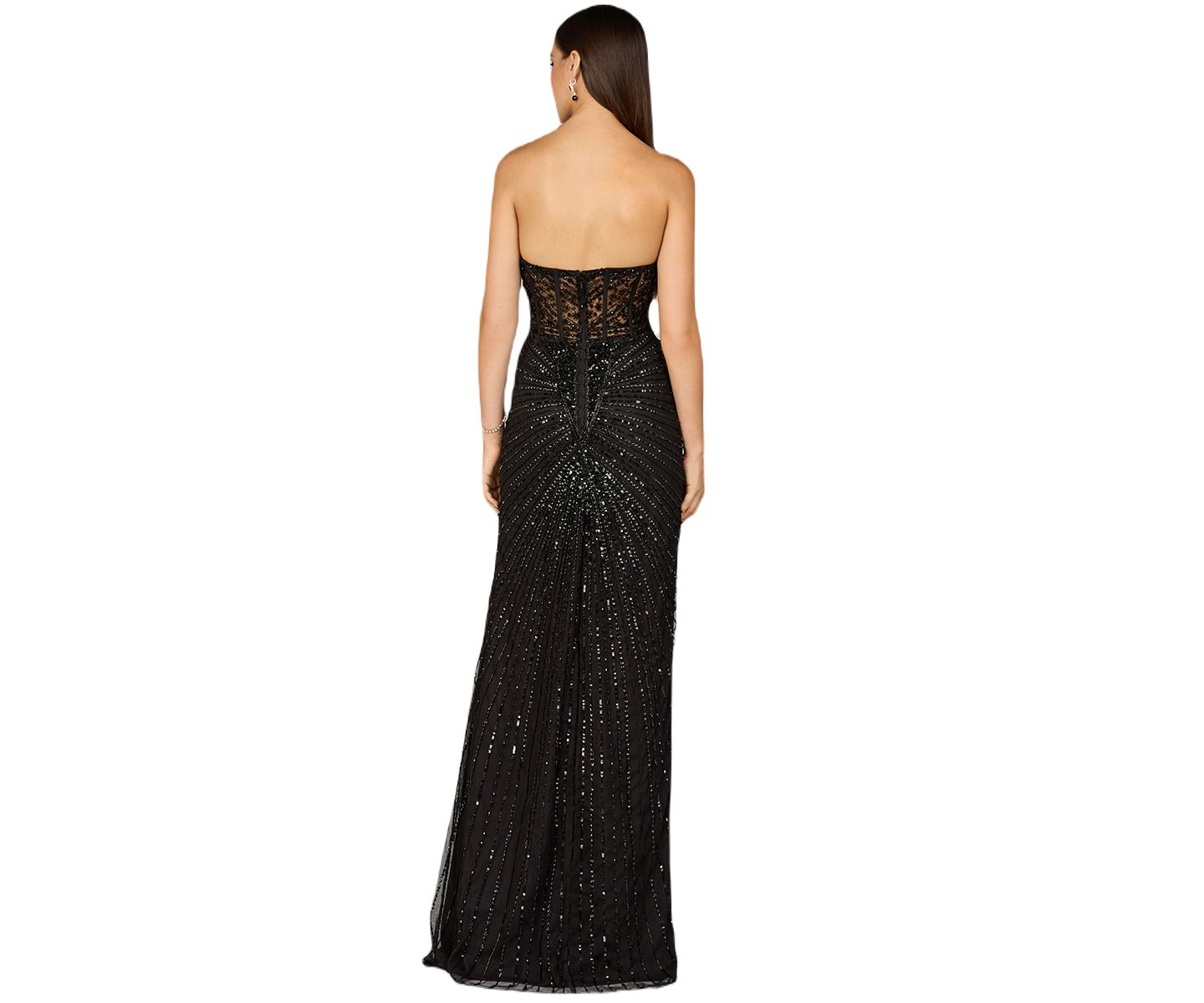 Женские платья Lara Embellished Strapless Gown with Slit, цвет: Чёрный — фото 3