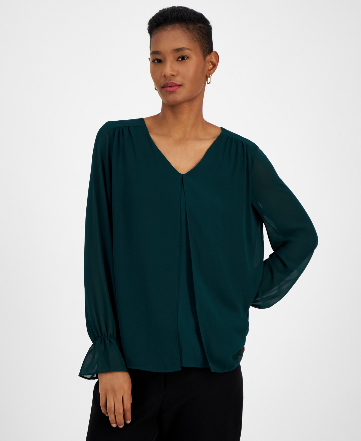 KASPER WOMEN'S LAYERED BLOUSE