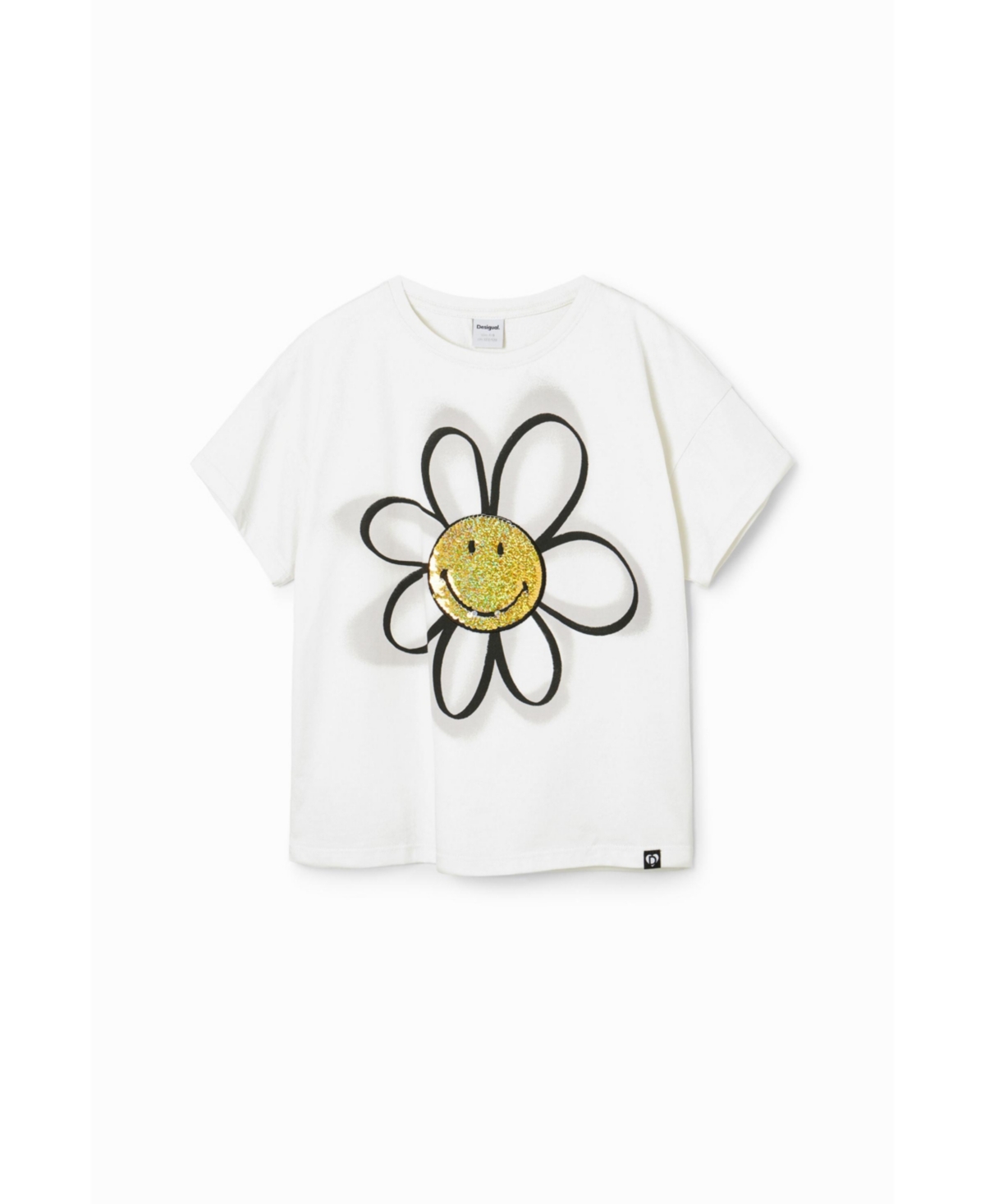 Desigual Girls Girls's Sequinned Smiley Originals T-shirt