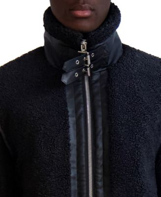 Paris Men's Fleece Faux-Leather Trim Jacket