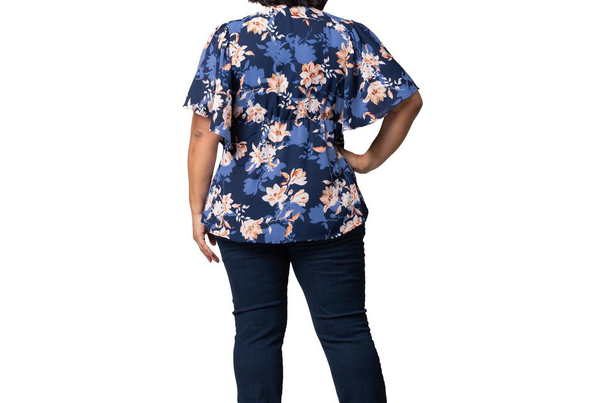Kiyonna Plus Size Seaside Serenade Peplum Top
