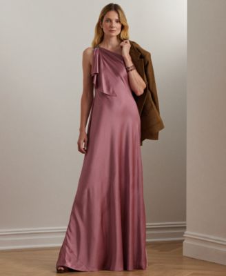 Lauren Ralph Lauren Women's One-Shoulder Satin Gown Macy's