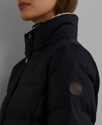 Petite Faux-Fur-Trim Hooded Puffer Coat