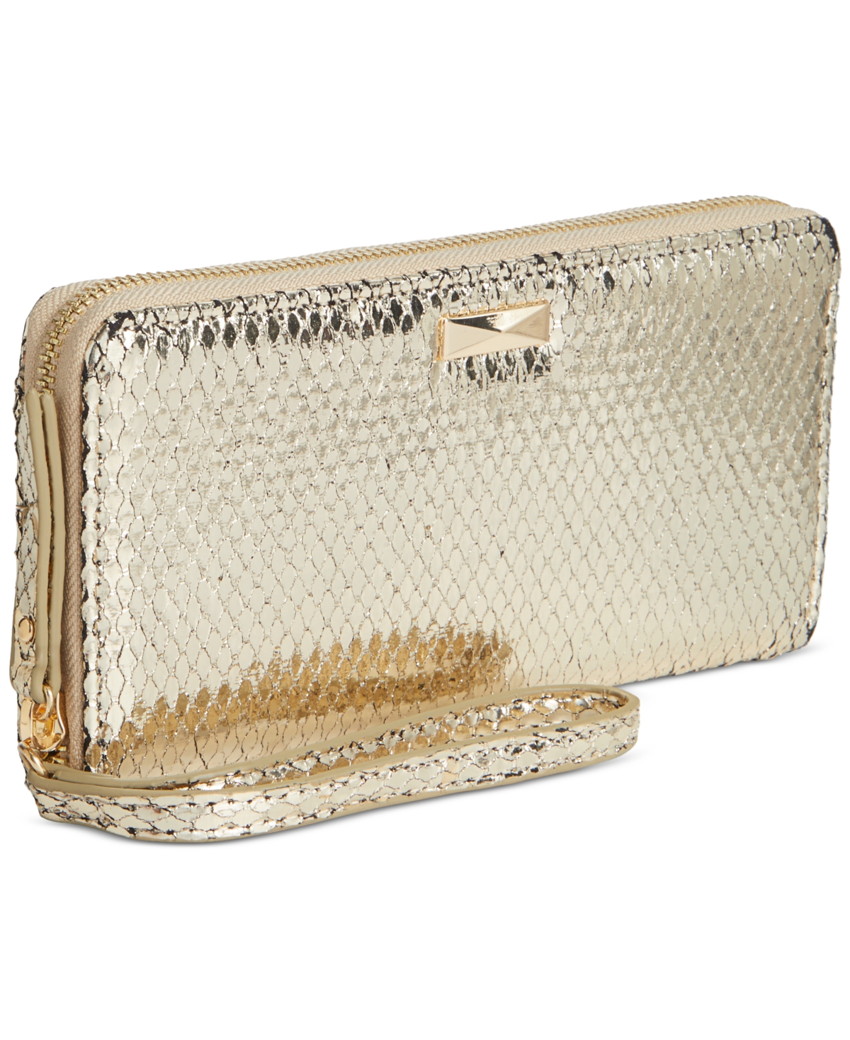 I.n.c. International Concepts Boxed Hazel Zip-Around Metallic Snake-Embossed Wristlet, Created for Macy's