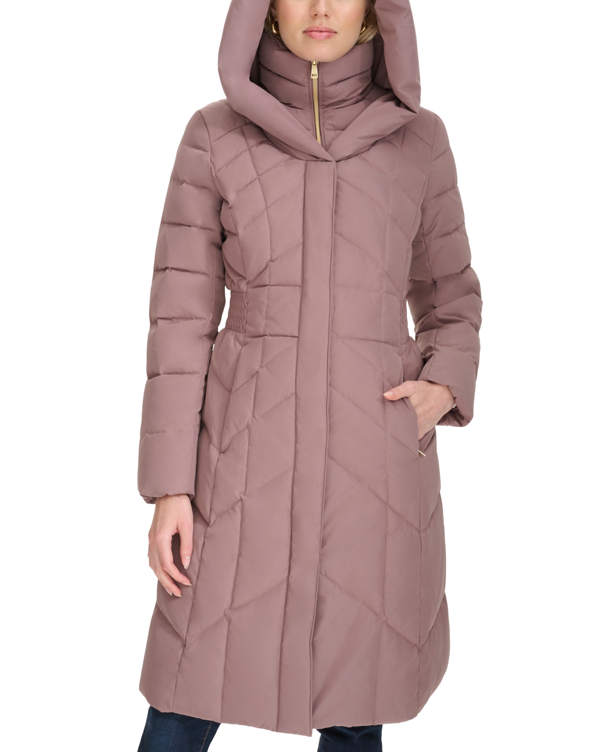 Cole Haan Women's Bibbed Hooded Puffer Coat